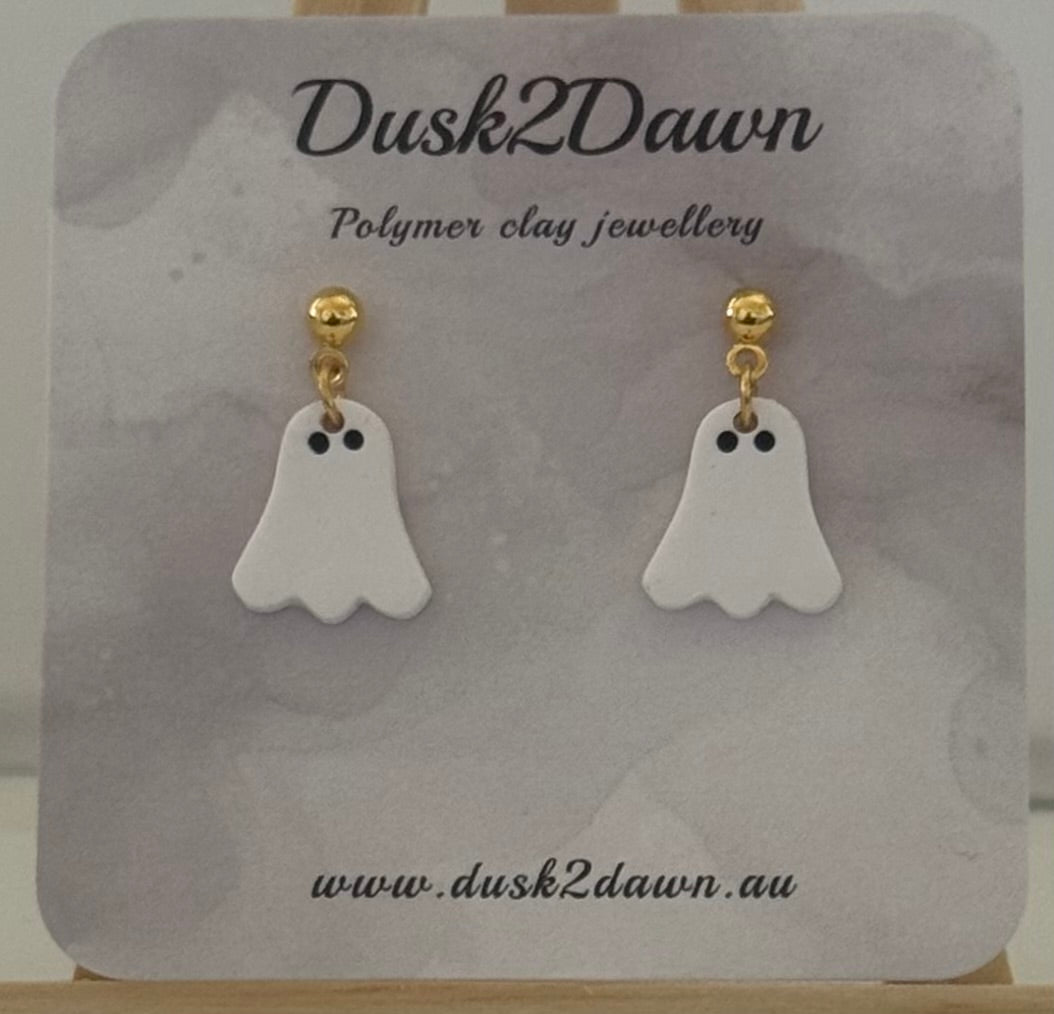 Petite ghost studded dangles- the Halloween collection