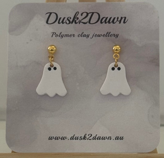 Petite ghost studded dangles- the Halloween collection